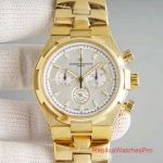 Swiss Replica Vacheron Constantin Overseas Watch Yellow Gold White Chronograph